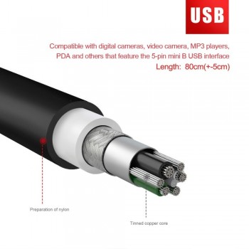 1pc Hot-swappable cable USB 2.0 Type A Male to Mini B 5pin Male USB Cable USB Cord Newest Hot Promotion