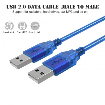 High Speed USB 2.0 Data Cable 0.3m 0.5m 1.5m Male To Male USB2.0  Type A Extension Cord For Car MP3 Cameras Hard Disk Cabo