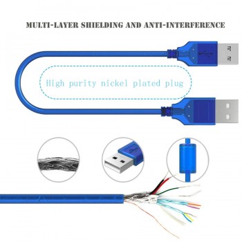 High Speed USB 2.0 Data Cable 0.3m 0.5m 1.5m Male To Male USB2.0  Type A Extension Cord For Car MP3 Cameras Hard Disk Cabo