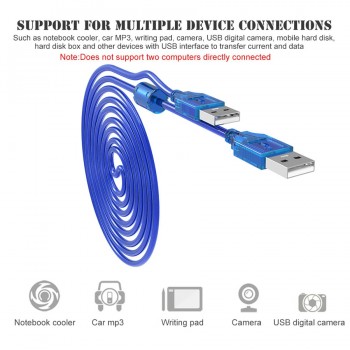 High Speed USB 2.0 Data Cable 0.3m 0.5m 1.5m Male To Male USB2.0  Type A Extension Cord For Car MP3 Cameras Hard Disk Cabo