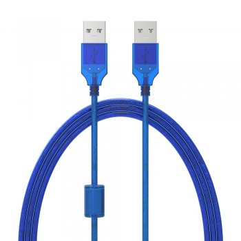 New USB2.0 Extension Cable Male to Male USB Adapter Transparent Blue Anti-interference Dual Shielding 0.3M 0.5M 1.5M 3M 5M