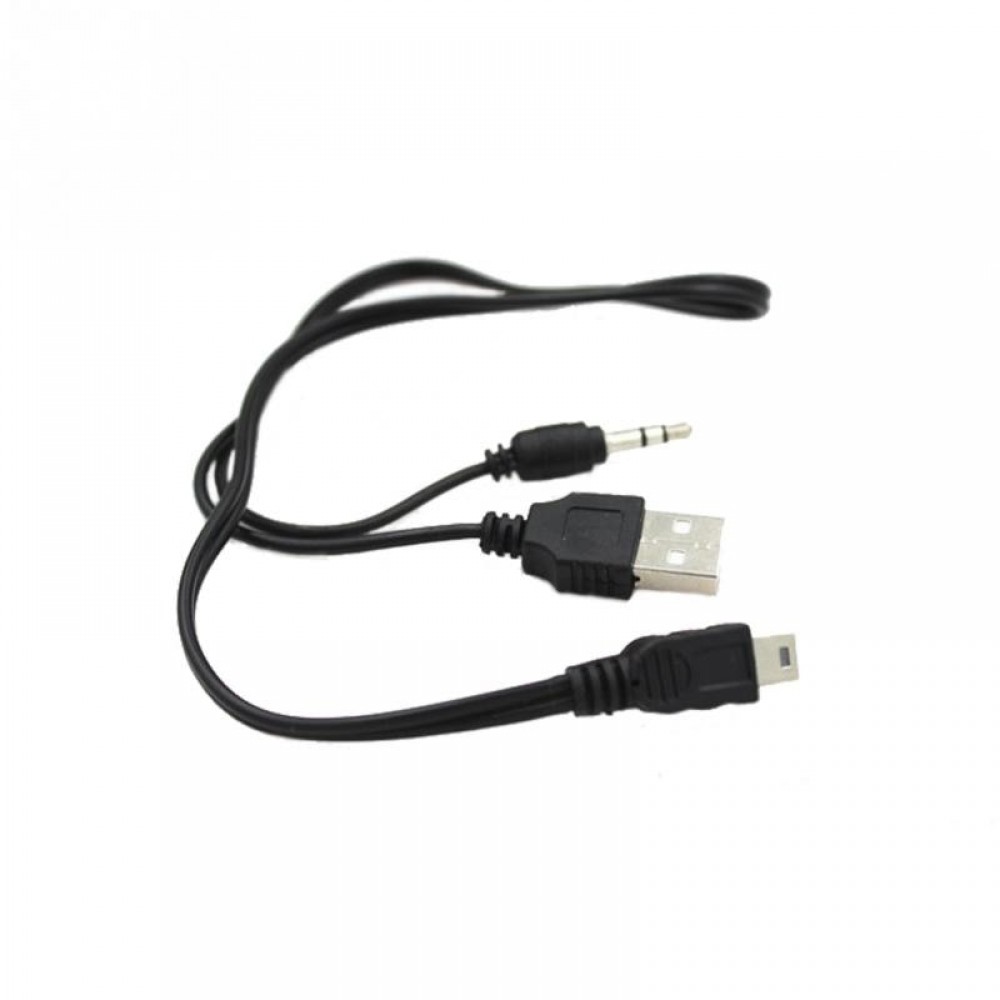 2 in 1USB Cable Jack 3.5mm AUX Cable+USB Male Mini USB 5 Pin Charge for Bluetooth Player Portable Speaker