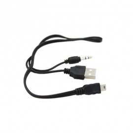 2 in 1USB Cable Jack 3.5mm AUX Cable+USB Male Mini USB 5 Pin Charge for Bluetooth Player Portable Speaker