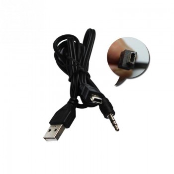 2 in 1USB Cable Jack 3.5mm AUX Cable+USB Male Mini USB 5 Pin Charge for Bluetooth Player Portable Speaker