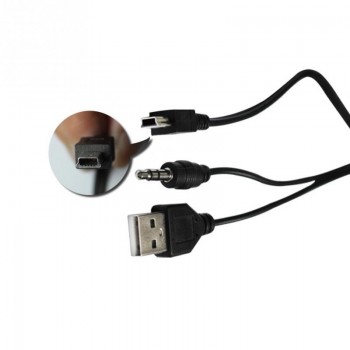 2 in 1USB Cable Jack 3.5mm AUX Cable+USB Male Mini USB 5 Pin Charge for Bluetooth Player Portable Speaker
