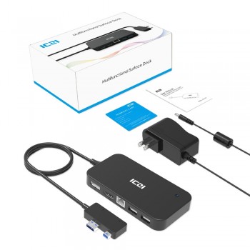 ICZI Surface Dock Hub with HDMI DP Ethernet Lan port USB 2.0/3.0 Port Docking Station for Microsoft Surface Pro 4 5 6