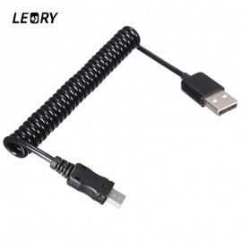 LEORY Mini USB Cable Coiled USB A Type Male USB to Mini USB Male 5pin Connector Spiral Stretch Data Cable