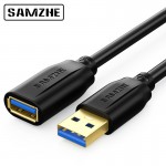 SAMZHE USB 3.0 /2.0 Extension Cable Flat Extend Cable AM/AF 0.5m/1m/1.5m/2m/3m For PC TV PS4 Computer Laptop Extender