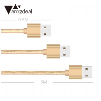 2M USB Nylon Extension Line Cable Lead Wire Male Plug To Female Socket Connector