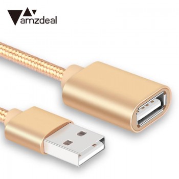 2M USB Nylon Extension Line Cable Lead Wire Male Plug To Female Socket Connector