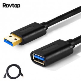Rovtop USB Extension Cable USB 3.0 Cable For Smart TV PS4 One SSD USB3.0 2.0 to Extender Data Cord Mini USB Extension Cable