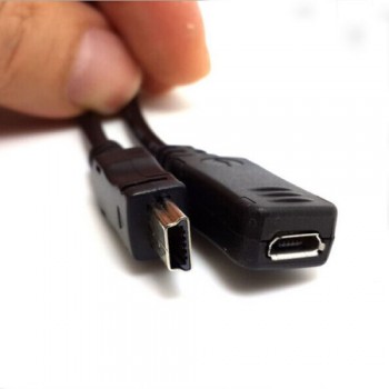 High Quality Practical Black USB 2.0 Mini USB 5-Pin Male to Micro USB Female Adapter Cable