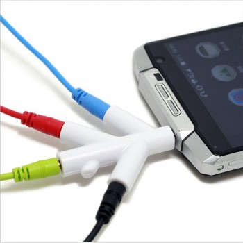 High Quality  3.5mm Branches Audio Splitter Earphone Headphone Cable Male to 4 Female Adapter For Sharing Music With Friends