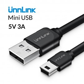 Unnlink Mini USB Power Cable 3.5m DC 5V 3A 22 AWG Copper Wire Power Supply Cable Cord For Car GPS Car Camera POS DVR Dashcam