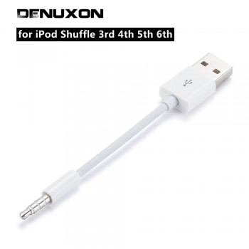 3.5mm Jack AUX to USB 2.0 Charger Data Sync Audio Adapter Cable for Apple iPod Shuffle 3rd 4th 5th 6th gen MP3 MP4 Player Cord