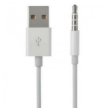 3.5mm Jack AUX to USB 2.0 Charger Data Sync Audio Adapter Cable for Apple iPod Shuffle 3rd 4th 5th 6th gen MP3 MP4 Player Cord