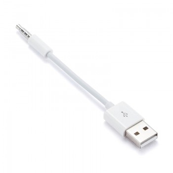 3.5mm Jack AUX to USB 2.0 Charger Data Sync Audio Adapter Cable for Apple iPod Shuffle 3rd 4th 5th 6th gen MP3 MP4 Player Cord