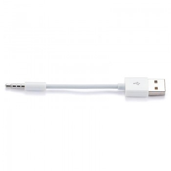 3.5mm Jack AUX to USB 2.0 Charger Data Sync Audio Adapter Cable for Apple iPod Shuffle 3rd 4th 5th 6th gen MP3 MP4 Player Cord