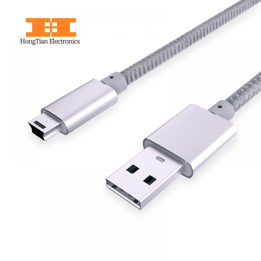 USB 2.0 Type A Male to Mini 5P Male Mini 5P USB Cable  M/M Foil Braided PVC Shielding 1M Charge Data Cable Adapter For MP3 Mp4