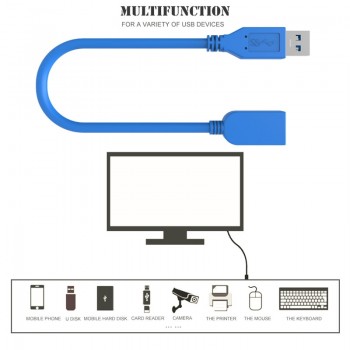 Hot Sale USB 3.0 Male to Female Extension Cable USB3.0 Data Sync Fast Speed Cord Connector for Phone Hard Disk Laptop PC Printer