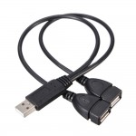 USB 2.0 A Male to 2 Dual USB Female Jack Y Splitter Charge Data Sync Hub USB Cable Extension Cord USB Splitter Enhancer Adapter