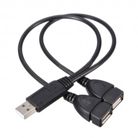 USB 2.0 A Male to 2 Dual USB Female Jack Y Splitter Charge Data Sync Hub USB Cable Extension Cord USB Splitter Enhancer Adapter