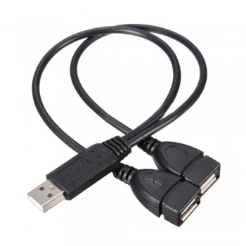 USB 2.0 A Male to 2 Dual USB Female Jack Y Splitter Charge Data Sync Hub USB Cable Extension Cord USB Splitter Enhancer Adapter