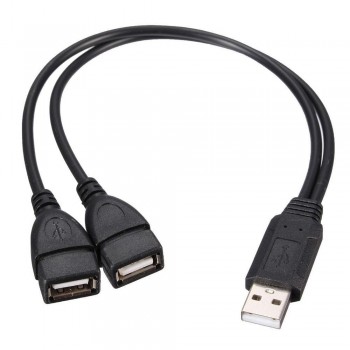 USB 2.0 A Male to 2 Dual USB Female Jack Y Splitter Charge Data Sync Hub USB Cable Extension Cord USB Splitter Enhancer Adapter