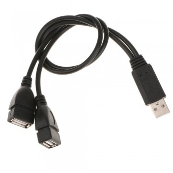 USB 2.0 A Male to 2 Dual USB Female Jack Y Splitter Charge Data Sync Hub USB Cable Extension Cord USB Splitter Enhancer Adapter