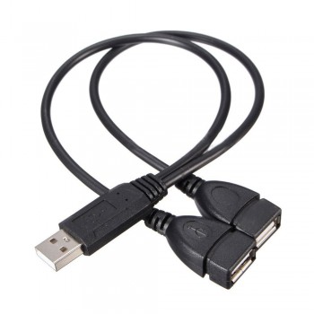 USB 2.0 A Male to 2 Dual USB Female Jack Y Splitter Charge Data Sync Hub USB Cable Extension Cord USB Splitter Enhancer Adapter