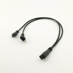 1pcs Micro USB 2.0 5 Pin Female To Dual 2x Male Splitter Y Angled Data Charger Charging Cable Cord For Phone Cellphone 30cm