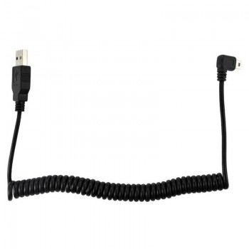 LBSC 5Ft Spiral Coiled USB MINI 5Pin 5P right angle Male to USB 2.0 A male plug Cable