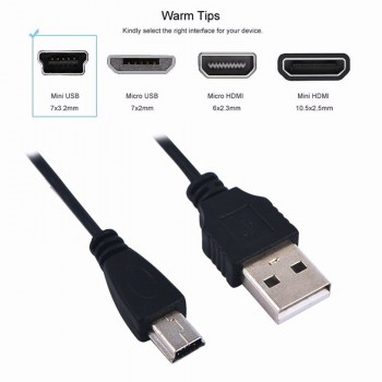 Hot Sale 80cm USB 2.0 A Male To Mini 5 Pin B Data Charger Charging Cable Cord Adapter 5TLR Mini USB Adapter for MP3 MP4 Player