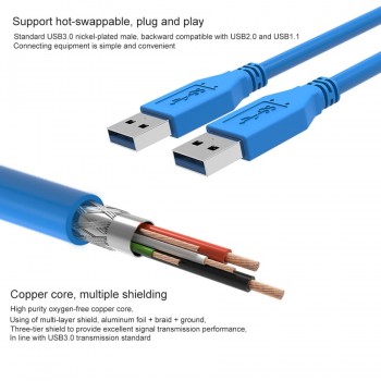 0.3m 0.5m 1m USB 3.0 Cable Male To Male USB Extension Cable Super Speed USB 3.0 Extender Data Cabo Cord For Hard Disk Cameras PC