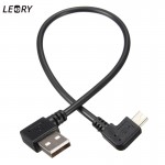 LEORY 25cm 90 Degree Angled Mini USB Cable Mini USB to USB 2.0 Data Sync Charger Cable for Mobile Phone MP3 MP4 GPS Camera HDD