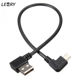 LEORY 25cm 90 Degree Angled Mini USB Cable Mini USB to USB 2.0 Data Sync Charger Cable for Mobile Phone MP3 MP4 GPS Camera HDD