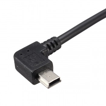 LEORY 25cm 90 Degree Angled Mini USB Cable Mini USB to USB 2.0 Data Sync Charger Cable for Mobile Phone MP3 MP4 GPS Camera HDD