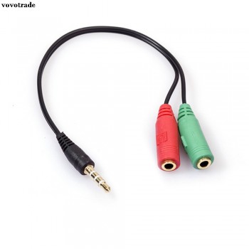 vovotrade 2017 NEW 3.5 mm Stereo Audio Y-Splitter 2 Female to 1 Male Cable Adapter For Earphone Headphone Factory Price