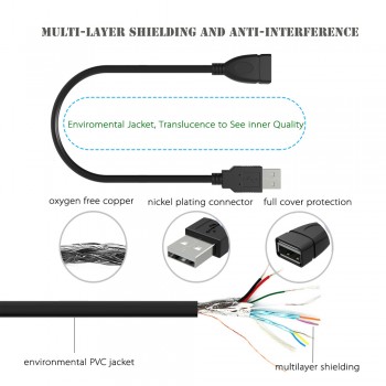 High Speed USB 2.0 Male To Female Extension Cable Connector Adapter Cable Cord Cabo for Printer Camera Mouse USB Flash Drive