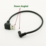 1pcs USB 2.0 Type A Male Down Angle to Mini USB 5 Pin B Male Down Angled 90 Degree Data Charger Adapter Cable Cord 25cm