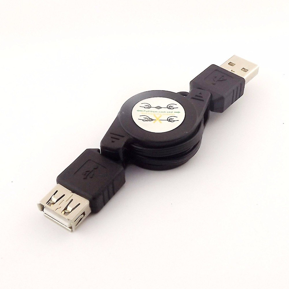 1pcs USB 2.0 A Male to A Female Extension Retractable Cable Data Sync Charger Cord 75cm