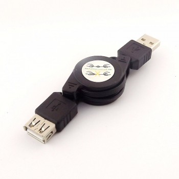 1pcs USB 2.0 A Male to A Female Extension Retractable Cable Data Sync Charger Cord 75cm