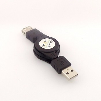 1pcs USB 2.0 A Male to A Female Extension Retractable Cable Data Sync Charger Cord 75cm