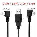 USB 2.0 Male to Mini USB Left amp; Right Angled 90 Degree Cable 0.5m 1.8m 3m 5m 50cm 180cm for Camera MP4 Tablet