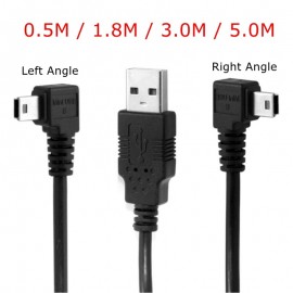 USB 2.0 Male to Mini USB Left amp; Right Angled 90 Degree Cable 0.5m 1.8m 3m 5m 50cm 180cm for Camera MP4 Tablet