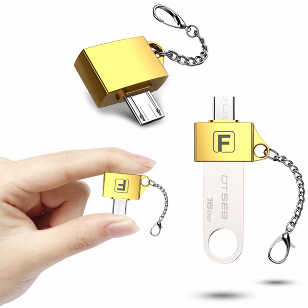 Micro USB to USB2.0 Keychain Extension OTG Data Cable USB Flash Disk Adapter Key Chain Ring OTG Converter for Samsung Xiaomi HTC