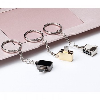 Micro USB to USB2.0 Keychain Extension OTG Data Cable USB Flash Disk Adapter Key Chain Ring OTG Converter for Samsung Xiaomi HTC