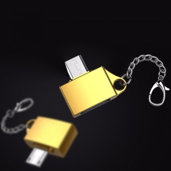 Micro USB to USB2.0 Keychain Extension OTG Data Cable USB Flash Disk Adapter Key Chain Ring OTG Converter for Samsung Xiaomi HTC
