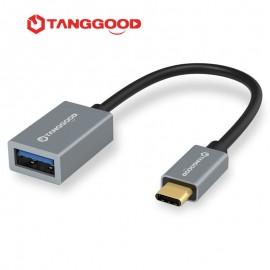 TANGGOOD USB C to USB A female Adapter OTG Cable USB 3.1 3.0 5Gbps Data Speed for Macbook Pro Xiaomi Mi6 Mix 2 Nexus 15cm
