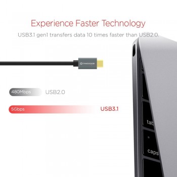 TANGGOOD USB C to USB A female Adapter OTG Cable USB 3.1 3.0 5Gbps Data Speed for Macbook Pro Xiaomi Mi6 Mix 2 Nexus 15cm